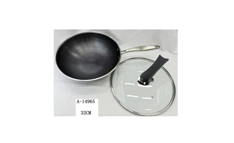 Tigaie Cu Capac 32cm Fier + Sticlă + PVC A-14965 Wei